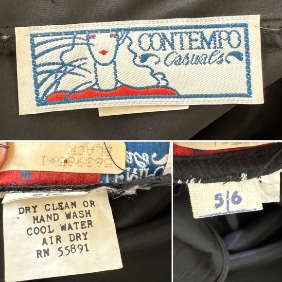 Vintage 70s 80s Contempo Casuals Taffeta Peplum Dress New Wave Prom Party - Picture 12 of 12